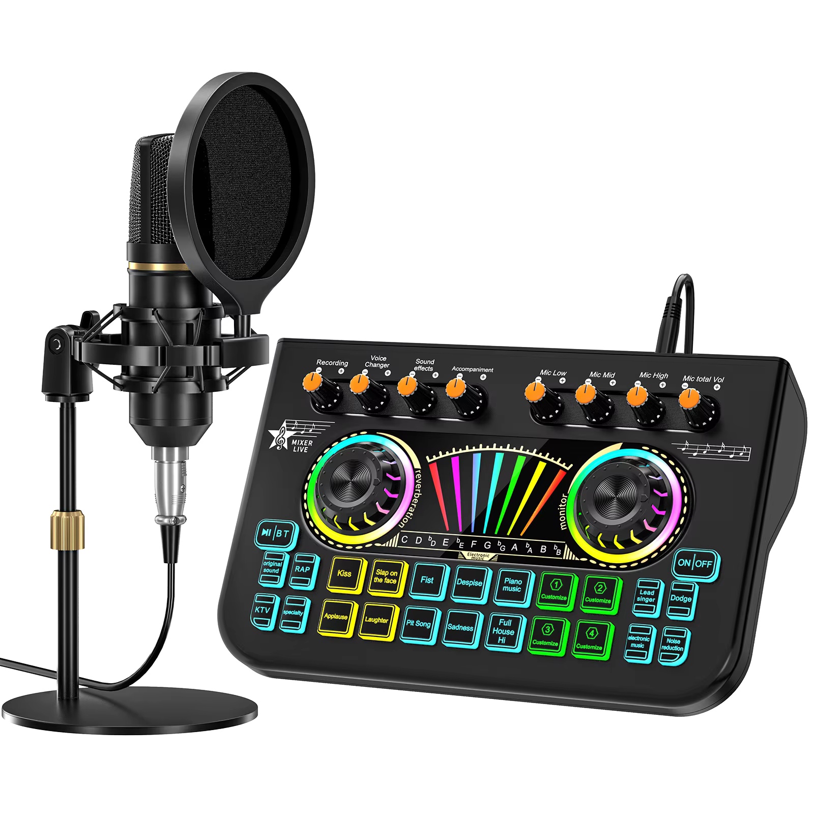 Audio And Music Mixer - Tenlamp X3 BM800 Podcast Microphone Bundle