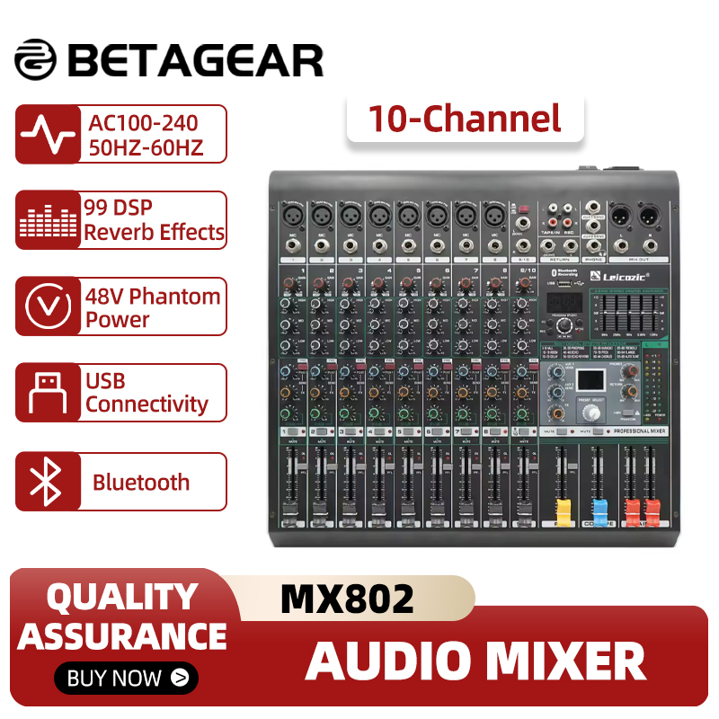 Leicozic Mixing Console MX802  - Audio And Music Mixer ulasan dan harga