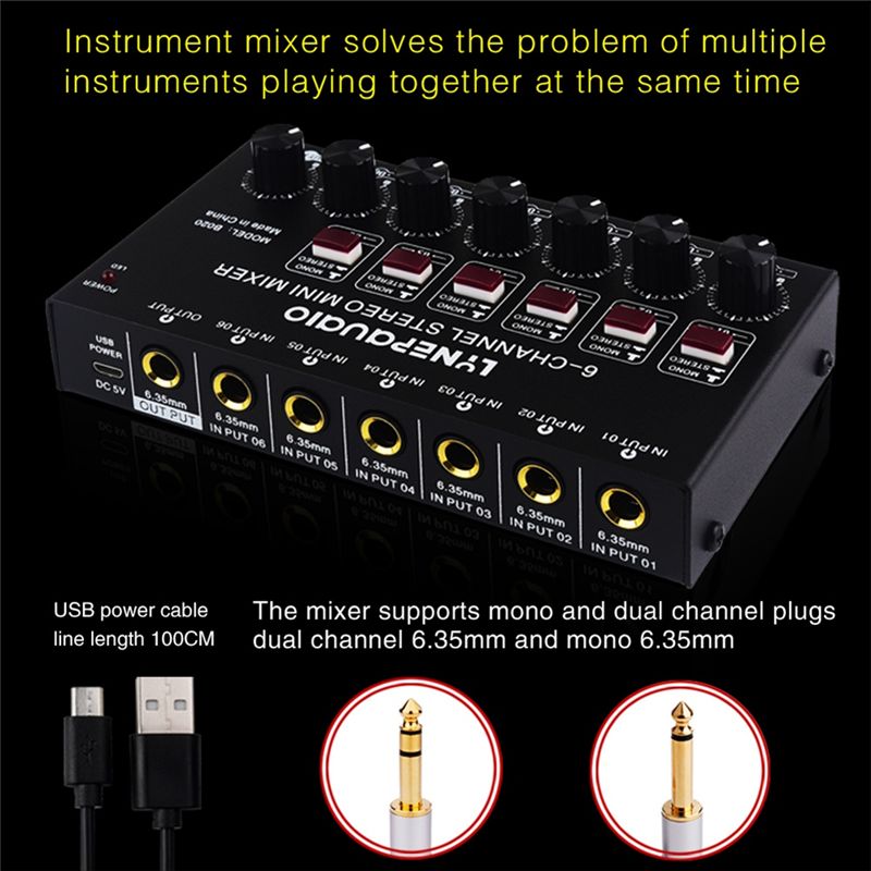 Exquisite-Mini 6-Channel Stere - Audio And Music Mixer ulasan dan harga